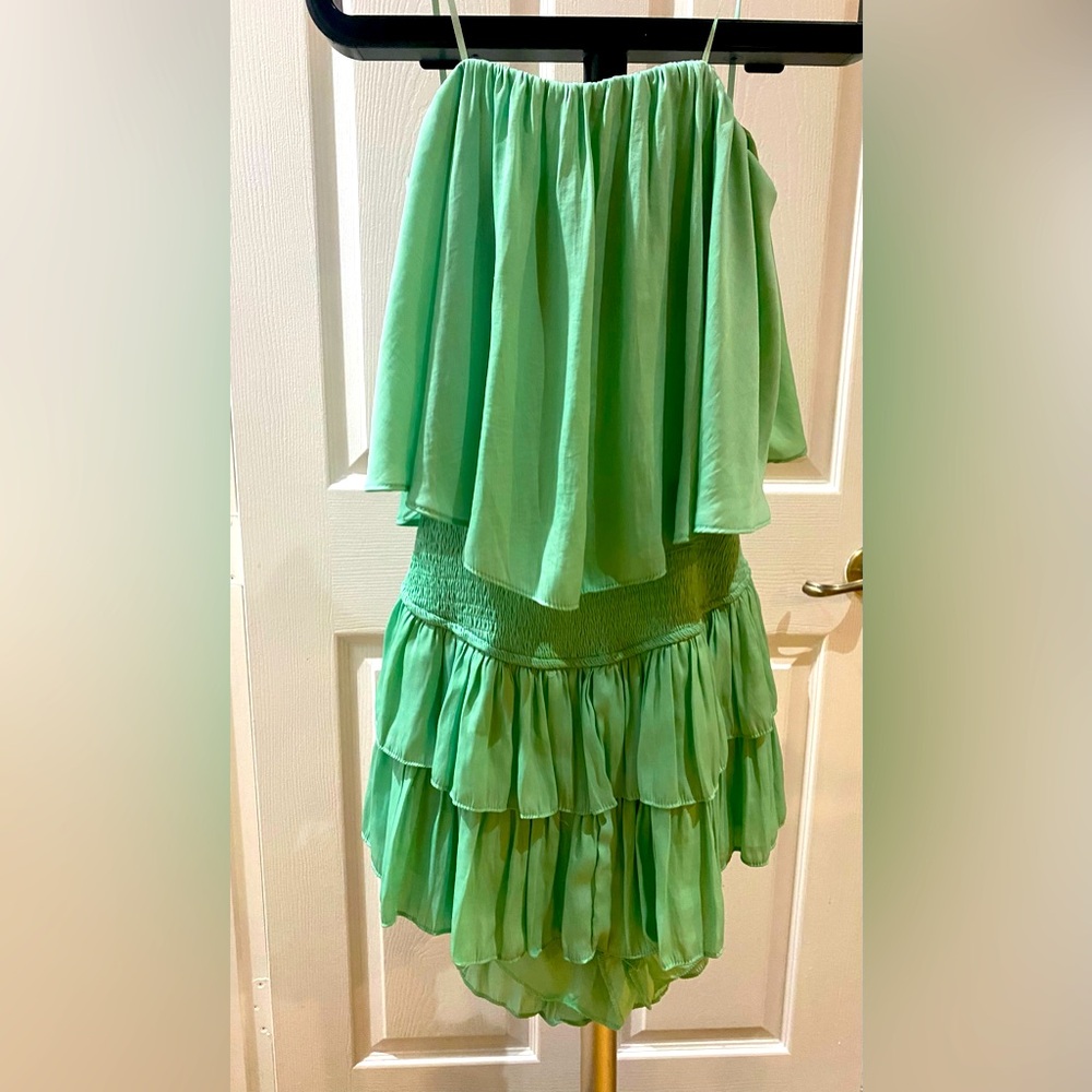 Mint green romper.